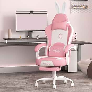 Amazon.com: PZDO Pink Gaming Chair, High Back Kawaii Gaming